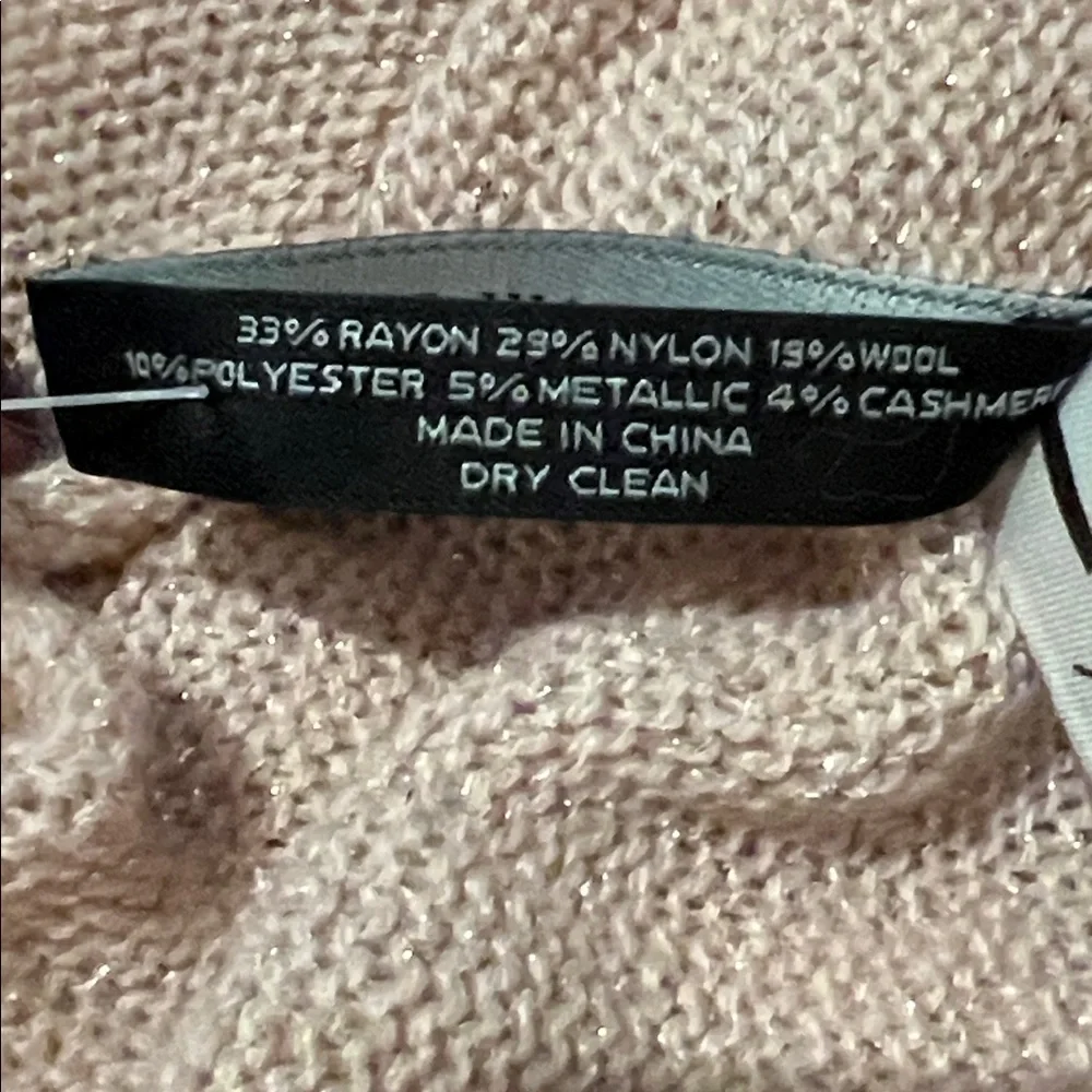 Ann Taylor Light Pink Sparkly Cashmere Blend Infinity Scarf, OS, NEW